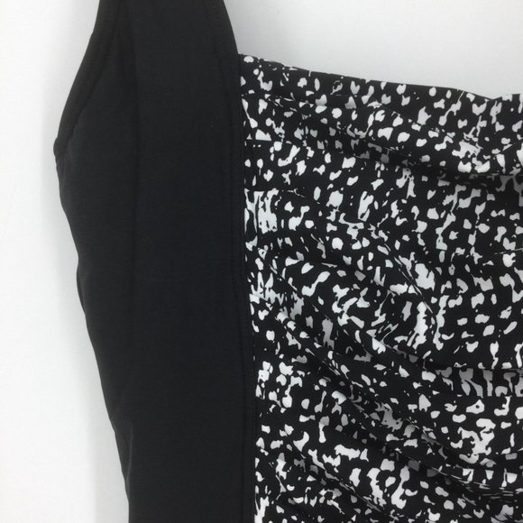 Calvin Klein Black White Shimmer Swimsuit Size 16 - Picture 4 of 8